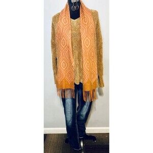 Women’s Cozy 3 Piece Fall Outfit SzM Gold Sweater Sz29 Jeans Scarf